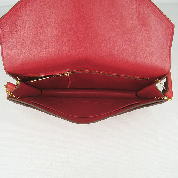 7A Hermes Togo Leather Messenger Bag Red With Gold Hardware H021 Replica - Click Image to Close
